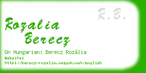 rozalia berecz business card