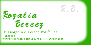 rozalia berecz business card